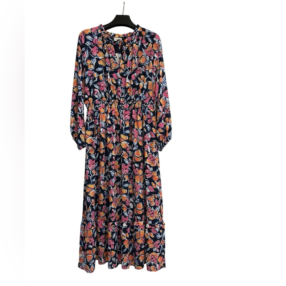 Wonderly Floral Tie-Neck Maxi Dress | Size PXL | NWT - Picture 7 of 8